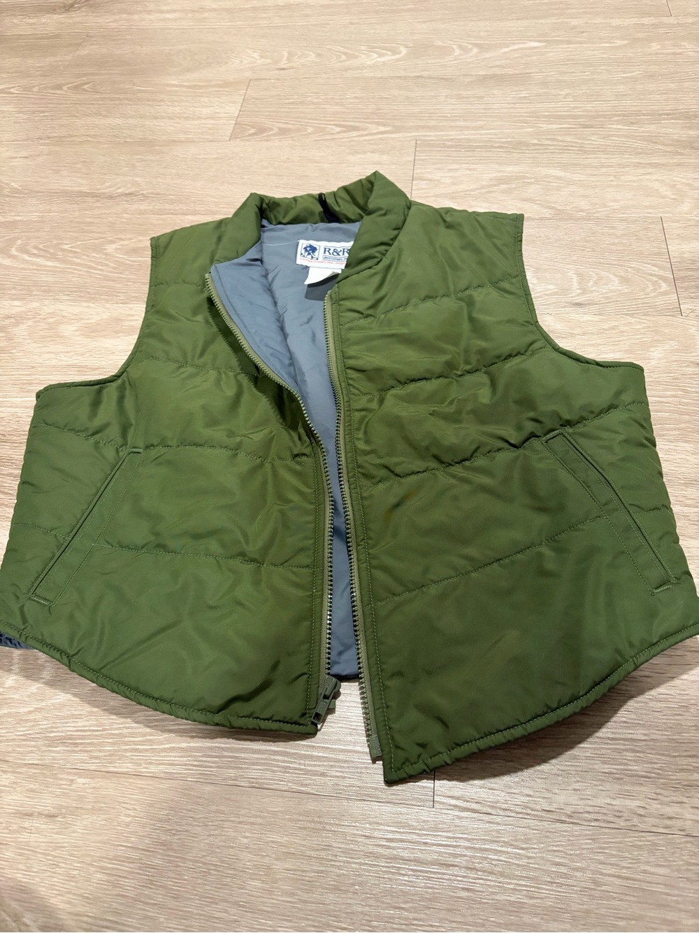 R&K Originals Olive Green Quilted Puffer Vest